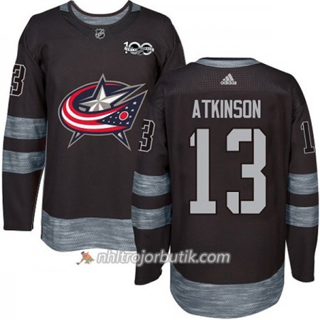 Män Ishockey Blue Jackets Tröja Cam Atkinson 13 1917-2017 100th Anniversary Adidas Svart Authentic